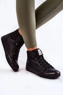 Damskie Wysokie Trampki Cross Jeans KK2R4058C Czarne