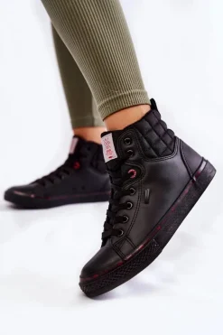 Damskie Wysokie Trampki Cross Jeans KK2R4058C Czarne