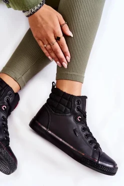 Damskie Wysokie Trampki Cross Jeans KK2R4058C Czarne