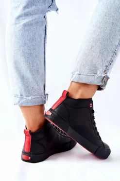 Damskie Wysokie Trampki Cross Jeans II2R4032C Czarne