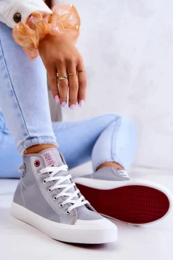 Damskie Wysokie Trampki Cross Jeans JJ2R4057C Szare