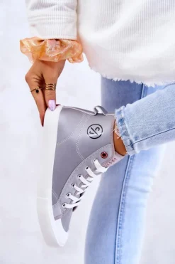 Damskie Wysokie Trampki Cross Jeans JJ2R4057C Szare