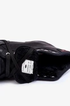 Damskie Wysokie Trampki Cross Jeans KK2R4055C Czarne