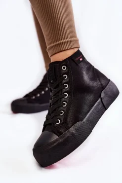 Damskie Wysokie Trampki Cross Jeans KK2R4055C Czarne