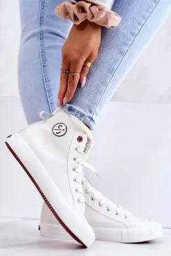 Damskie Wysokie Trampki Cross Jeans JJ2R4056C Białe