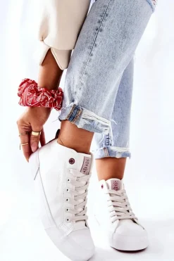 Damskie Wysokie Trampki Cross Jeans II2R4033C Białe