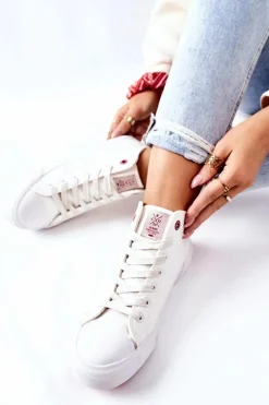Damskie Wysokie Trampki Cross Jeans II2R4033C Białe