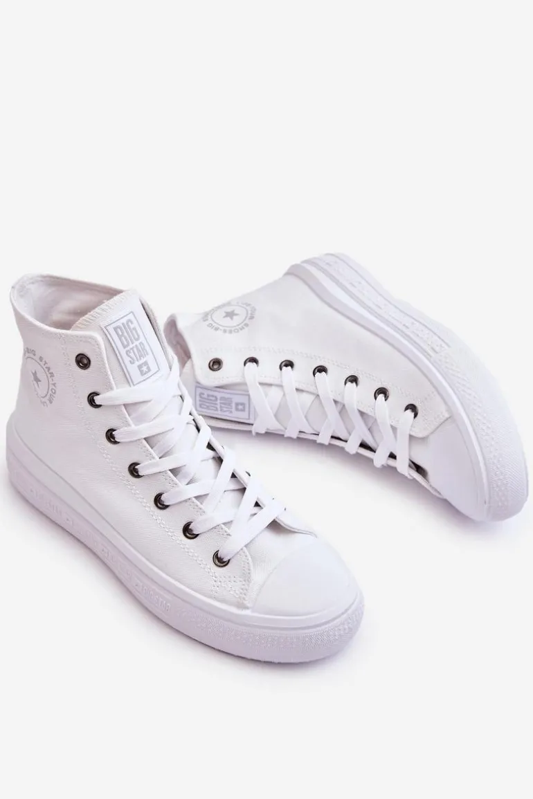 Damskie Wysokie Trampki Materiałowe Big Star LL274A183 Białe