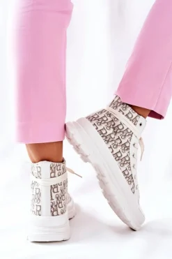 Damskie Wysokie Trampki Z Nadrukiem Białe Only You