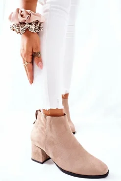 Damskie Zamszowe Botki Beżowe Ardmore