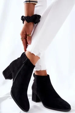 Damskie Zamszowe Botki Czarne Ardmore