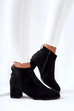 Damskie Zamszowe Botki Czarne Ardmore