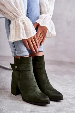 Damskie Zamszowe Botki La.Fi 260041BGR-SU Zielone