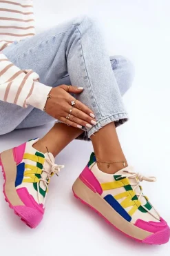 Damskie Zamszowe Buty Sportowe Na Platformie Multikolor Rohan