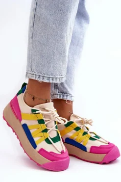 Damskie Zamszowe Buty Sportowe Na Platformie Multikolor Rohan