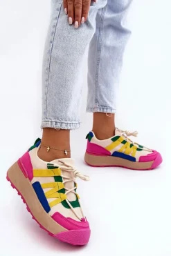 Damskie Zamszowe Buty Sportowe Na Platformie Multikolor Rohan