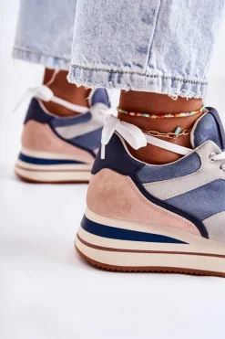 Damskie Zamszowe Buty Sportowe Niebiesko-Szare Elisse