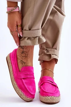 Damskie Zamszowe Espadryle Fuksja Keyla