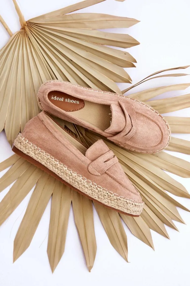 Damskie Zamszowe Espadryle Beżowe Keyla