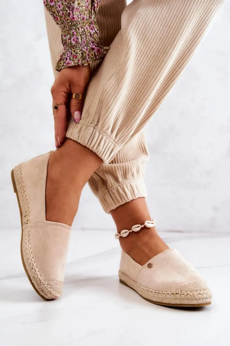 Damskie Zamszowe Espadryle Beżowe Joaquin