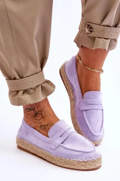 Damskie Zamszowe Espadryle Fioletowe Keyla