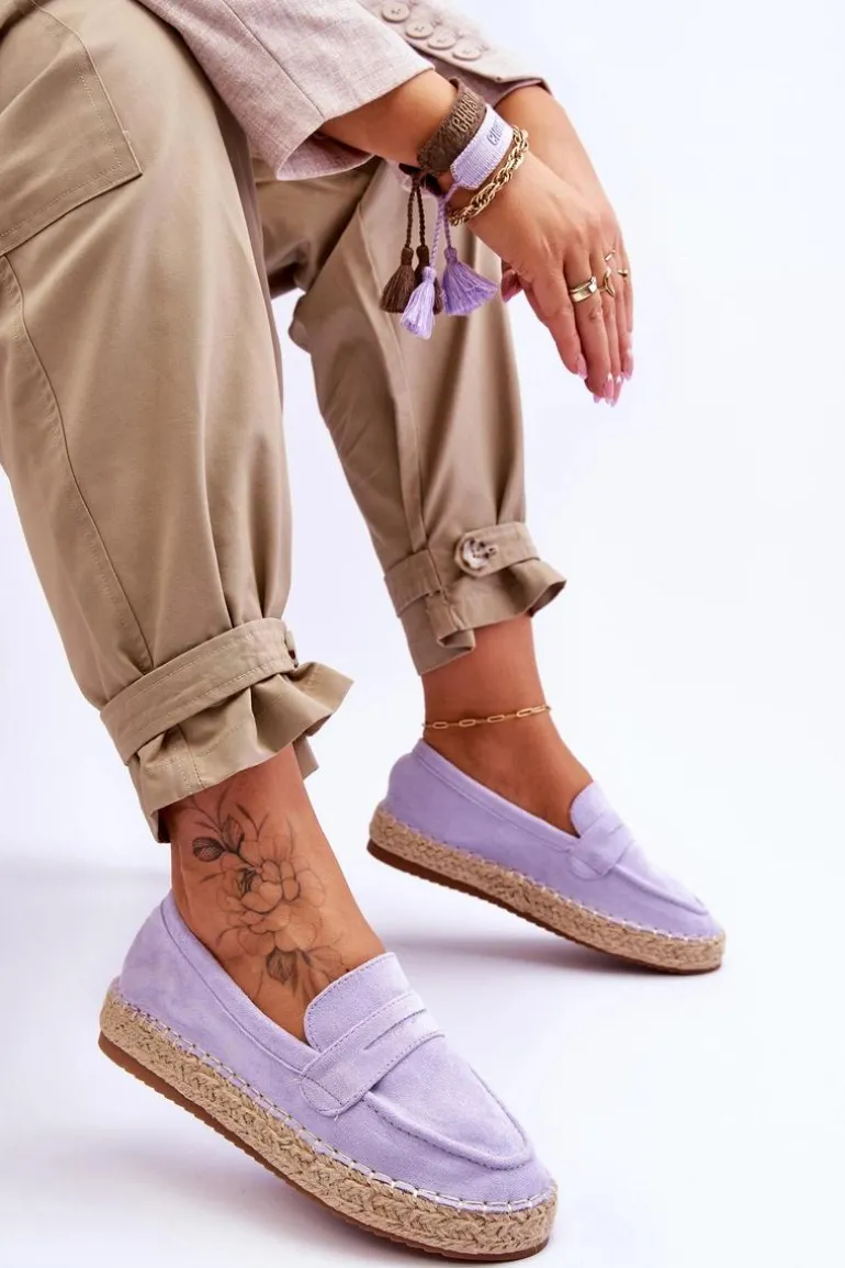 Damskie Zamszowe Espadryle Fioletowe Keyla