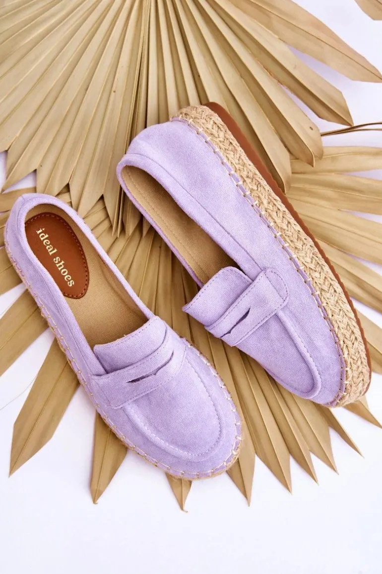 Damskie Zamszowe Espadryle Fioletowe Keyla