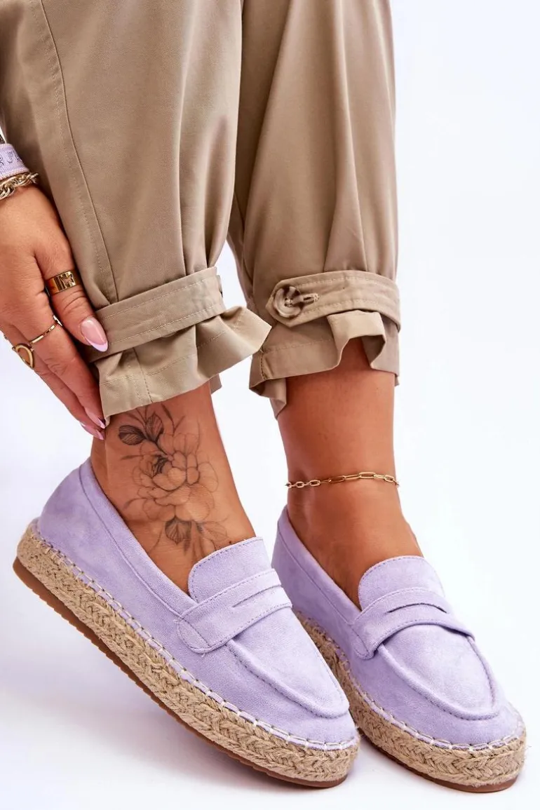 Damskie Zamszowe Espadryle Fioletowe Keyla