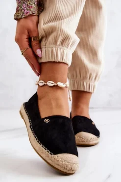 Damskie Zamszowe Espadryle Czarne Joaquin