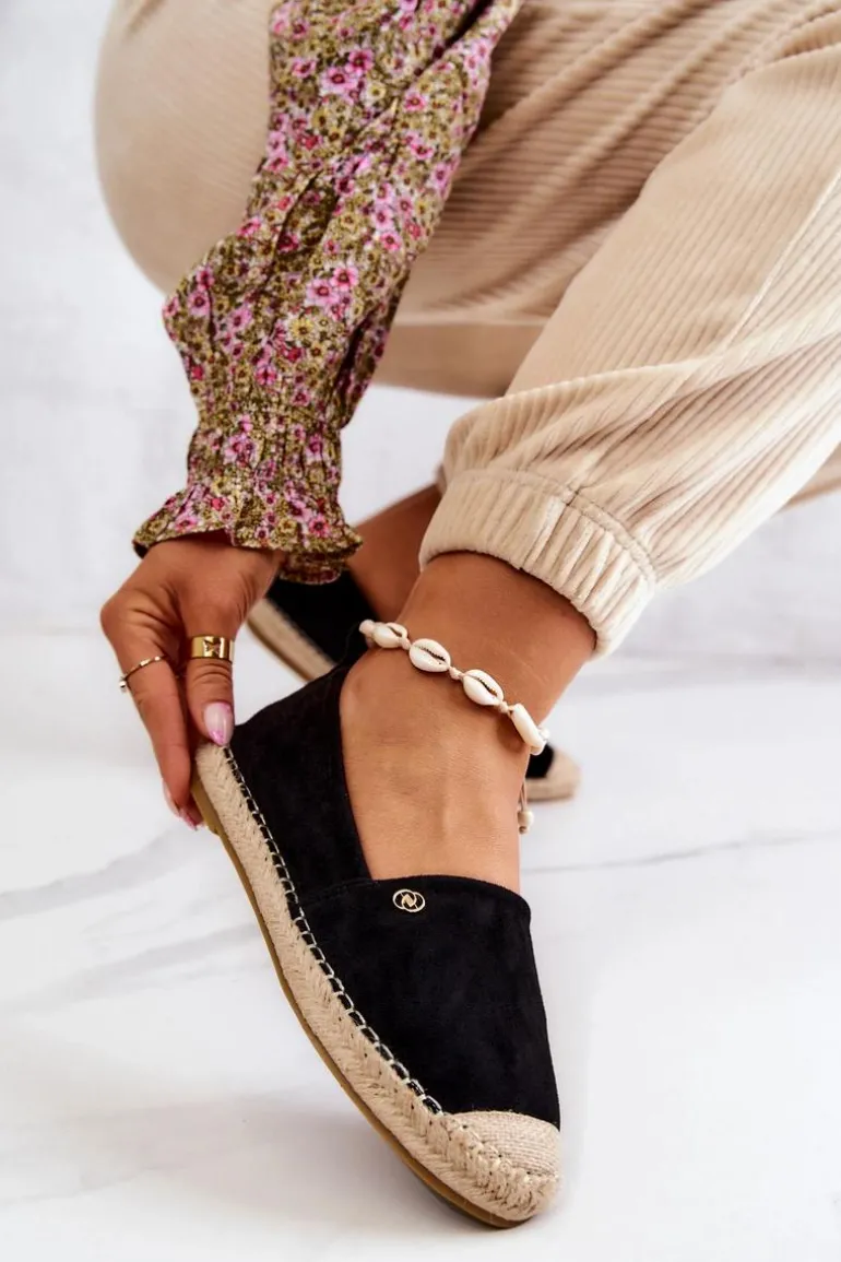 Damskie Zamszowe Espadryle Czarne Joaquin