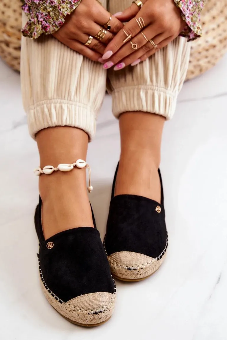 Damskie Zamszowe Espadryle Czarne Joaquin