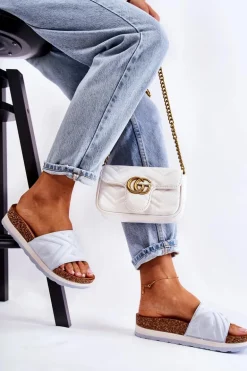 Damskie Zamszowe Klapki Na Masywnej Platformie Niebieskie Heritta