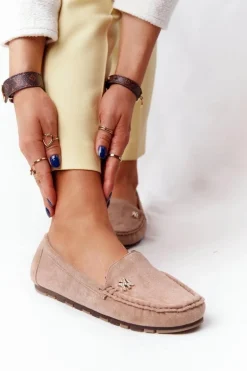 Damskie Zamszowe Mokasyny Jasny Brąz Madelyn