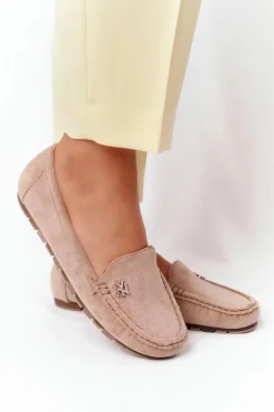 Damskie Zamszowe Mokasyny Jasny Brąz Madelyn