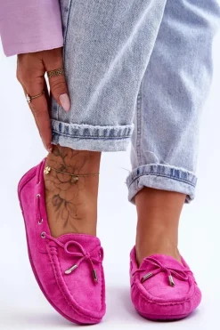 Damskie Zamszowe Mokasyny Różowe Si Passione