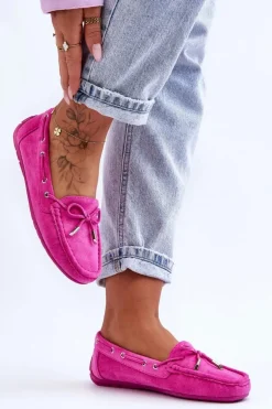 Damskie Zamszowe Mokasyny Różowe Si Passione