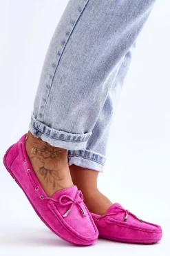 Damskie Zamszowe Mokasyny Różowe Si Passione