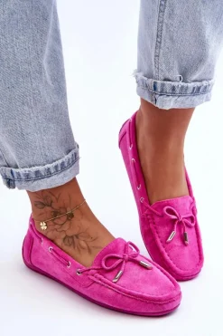 Damskie Zamszowe Mokasyny Różowe Si Passione