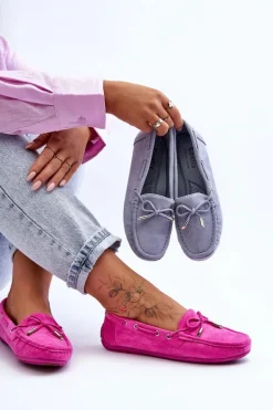 Damskie Zamszowe Mokasyny Różowe Si Passione