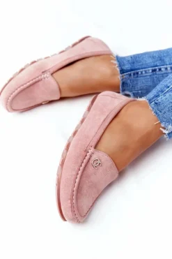 Damskie Zamszowe Mokasyny Różowe Madelyn