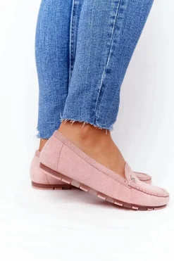 Damskie Zamszowe Mokasyny Różowe Madelyn