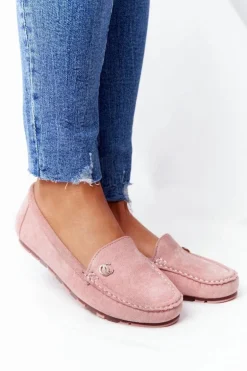 Damskie Zamszowe Mokasyny Różowe Madelyn