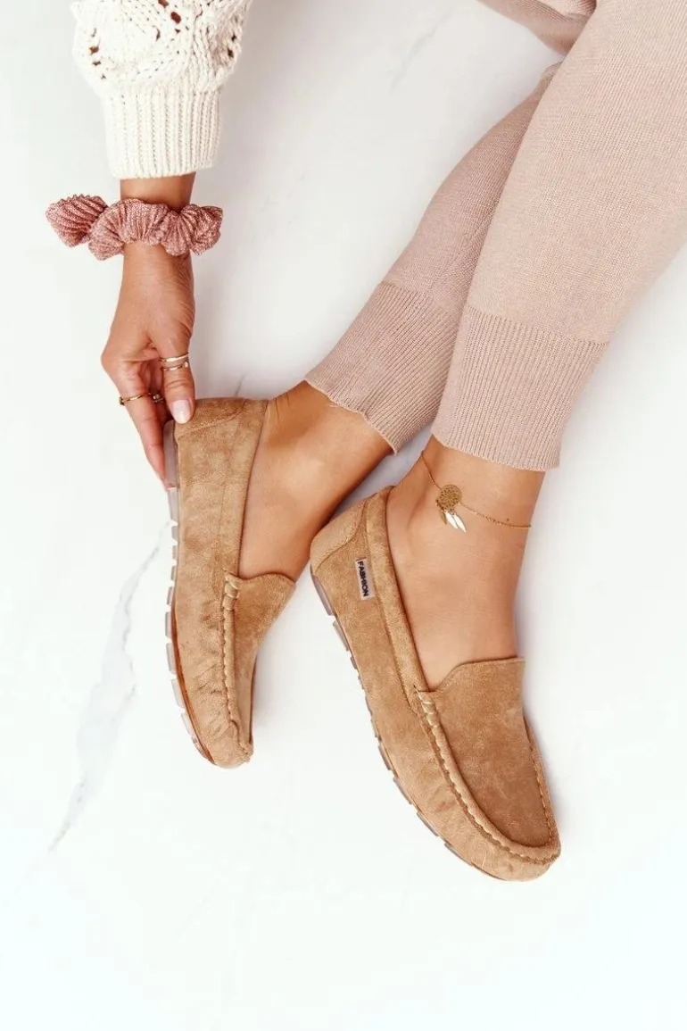 Damskie Zamszowe Mokasyny Beżowe San Marino