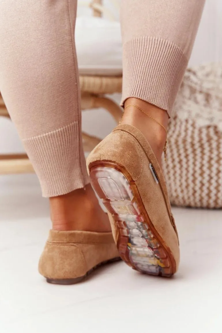 Damskie Zamszowe Mokasyny Beżowe San Marino