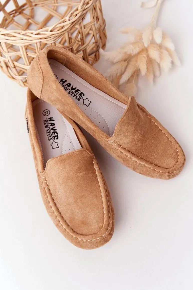 Damskie Zamszowe Mokasyny Beżowe San Marino