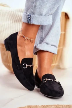 Damskie Zamszowe Mokasyny Sergio Leone MK733 Czarne