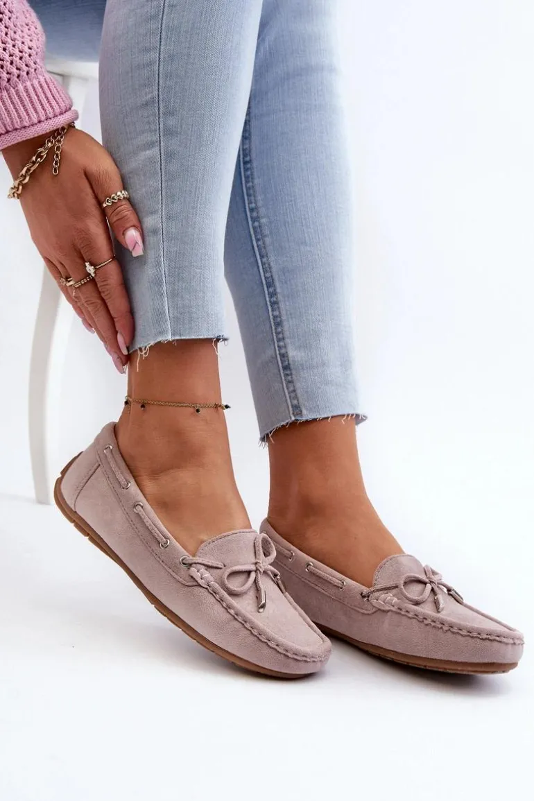 Damskie Zamszowe Mokasyny Fioletowe Si Passione