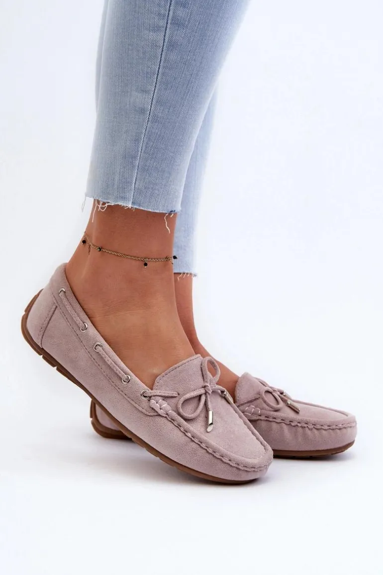 Damskie Zamszowe Mokasyny Fioletowe Si Passione