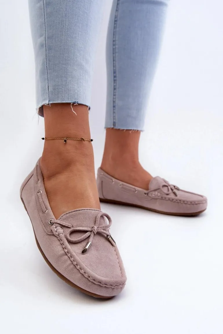 Damskie Zamszowe Mokasyny Fioletowe Si Passione