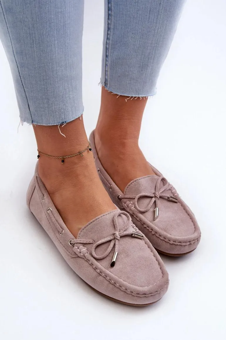 Damskie Zamszowe Mokasyny Fioletowe Si Passione